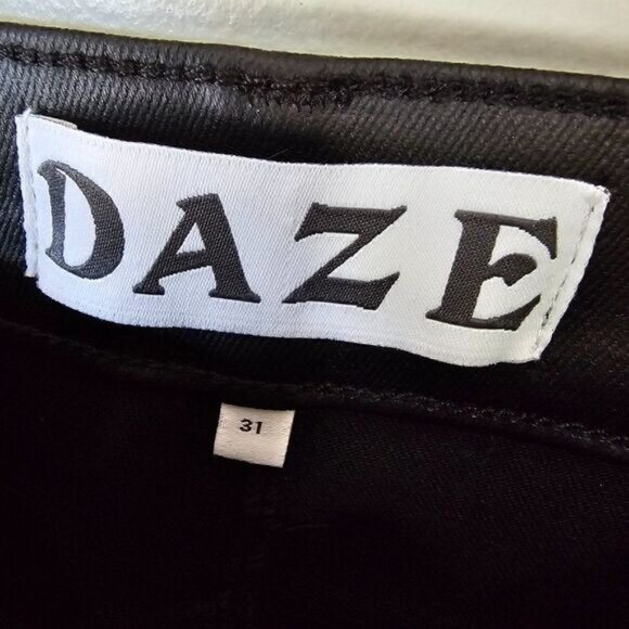 NWT DAZE DENIM DAILY DRIVER IN COATED ASPHALT BLACK PANTS STRETCHY SIZE 31 - Picture 13 of 15